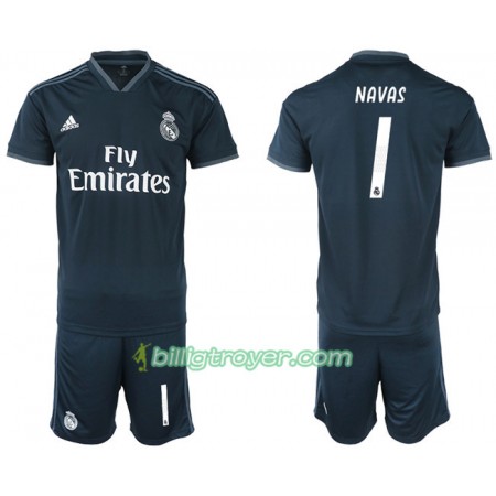 Billige Fotballdrakter Real Madrid NAVAS 1 Barn Bortedraktsett 2018/19 Kortermet